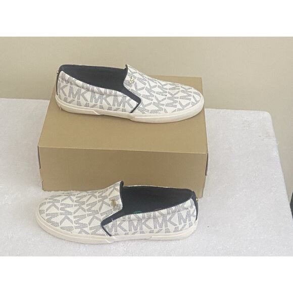Michael KORS Boerum PVC Womens Fashion Slip-On Sneaker Size 8 Blue White - Picture 1 of 5